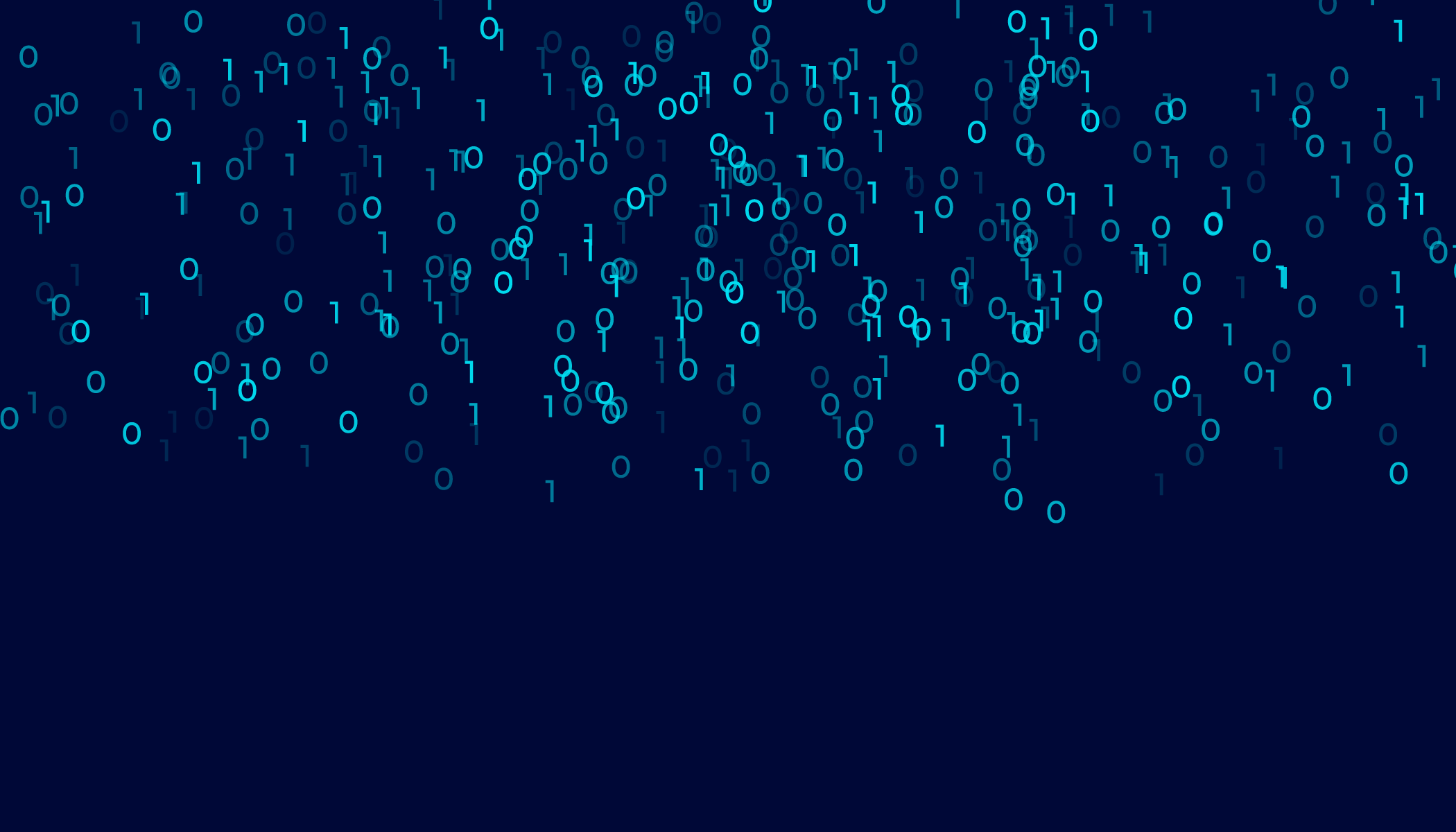 Illustrazione di uno sfondo con codice binario che scende dall'alto
