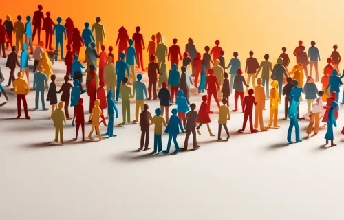Immagine di sagome colorate, che esprime la diversità e la complessità della società