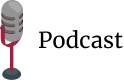 Illustrazione di un microfono con la scritta poddcast affiancata